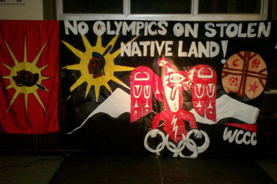 Photo of No Olympics on stolen native land! banner